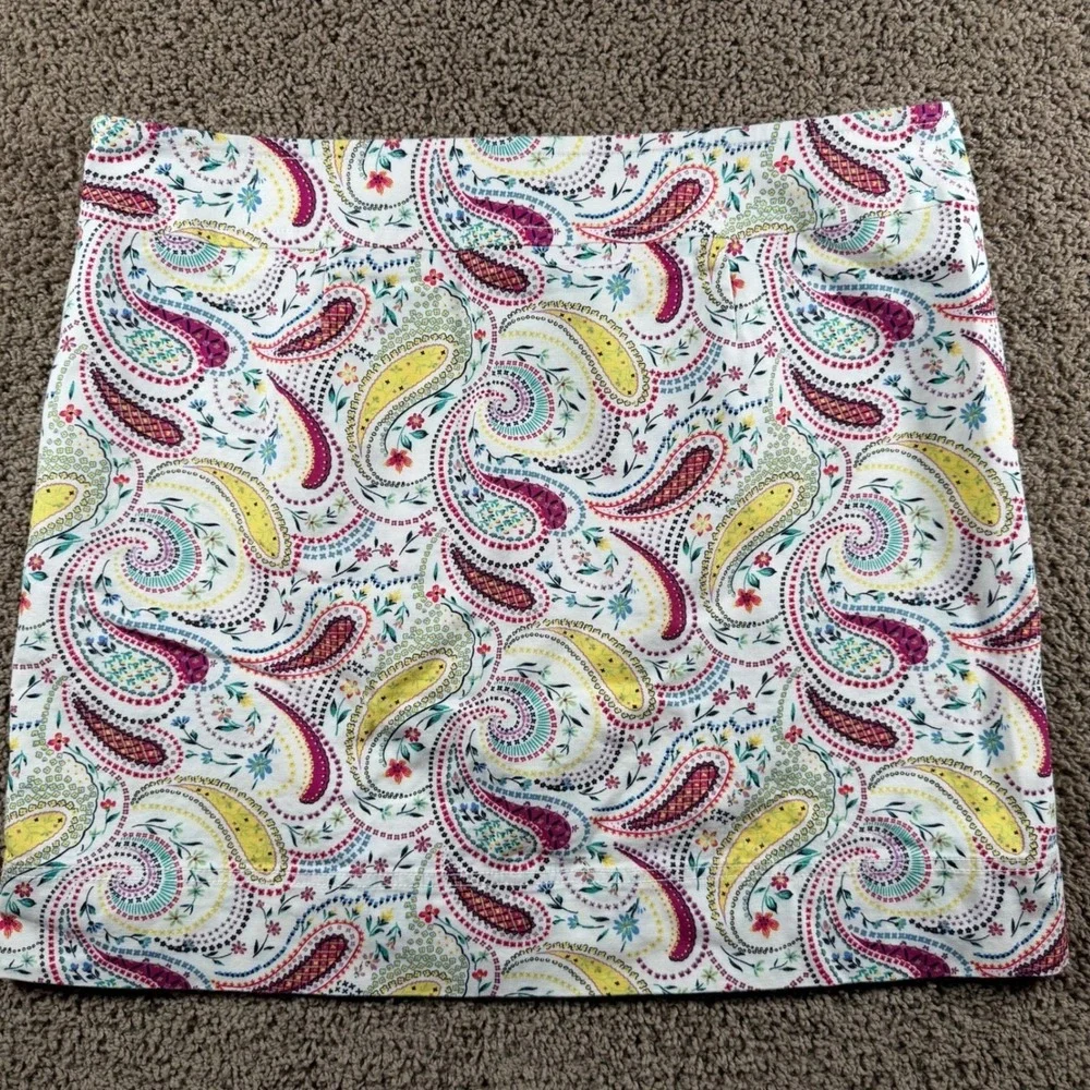 Talbots mini skirt paisley women's‎ 20 floral plus artsy preppy colorful office